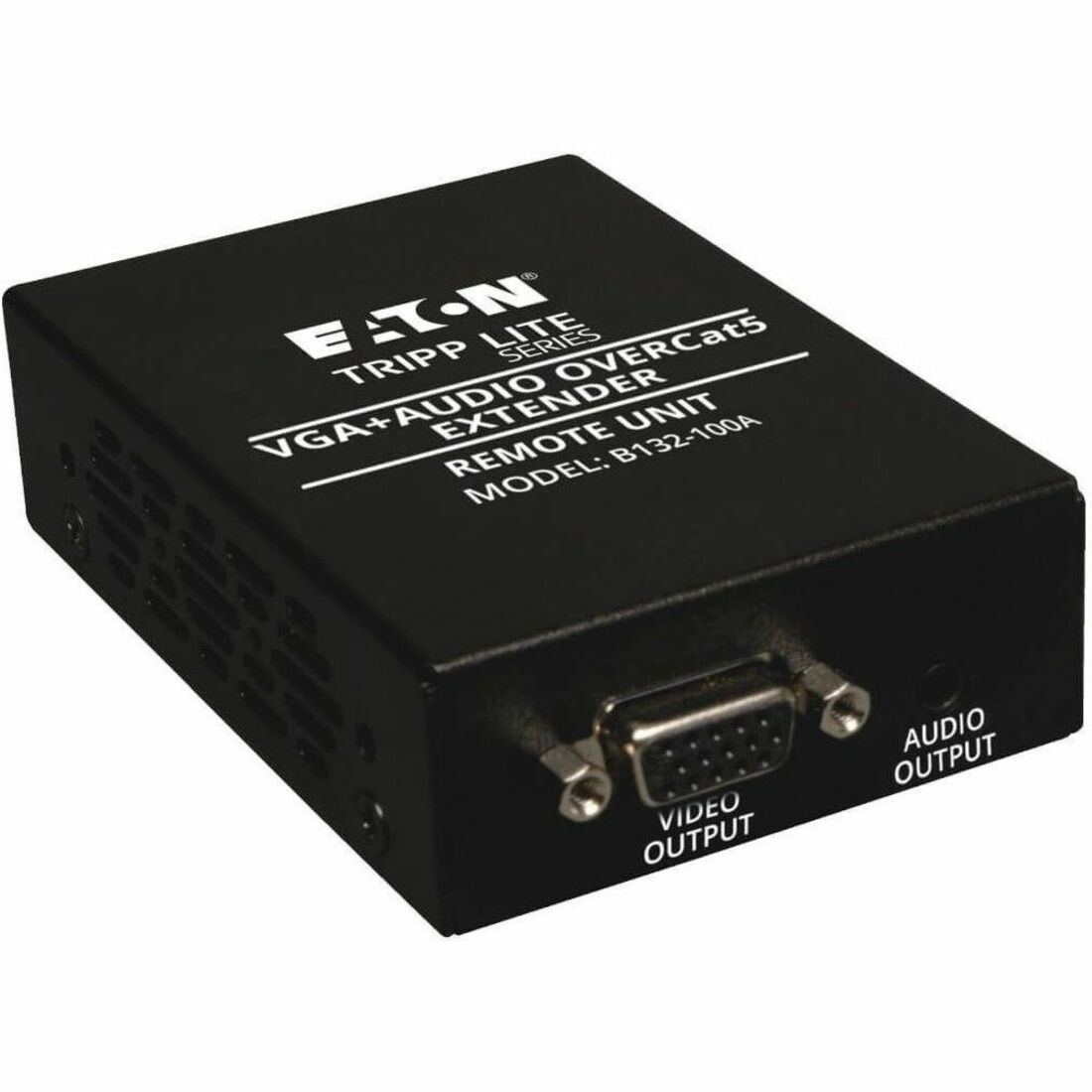 Eaton Tripp Lite Series VGA over Cat5/6 Extender, Box-Style Receiver for Video/Audio, Up to 1000 ft. (305 m), TAA - B132-100A