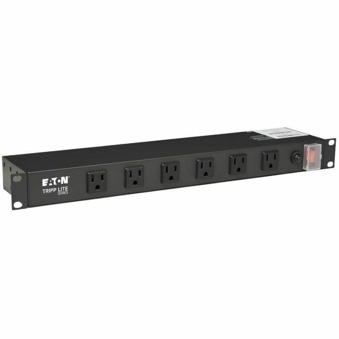 Tripp Lite by Eaton Power Strip Rackmount Metal 120V 5-15R Right Angle 12 Outlet 1U - RS-1215-RA