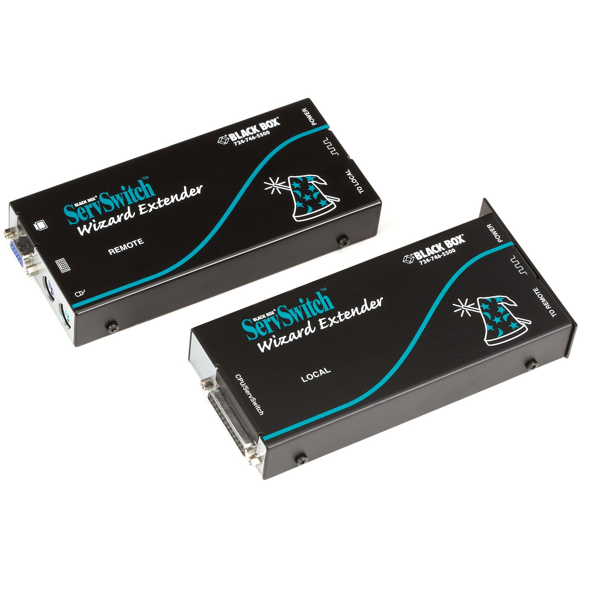 Black Box Wizard KVM Extender - VGA, PS/2, RS232, Single-Access, CATx, Skew Compensation - ACU5110A