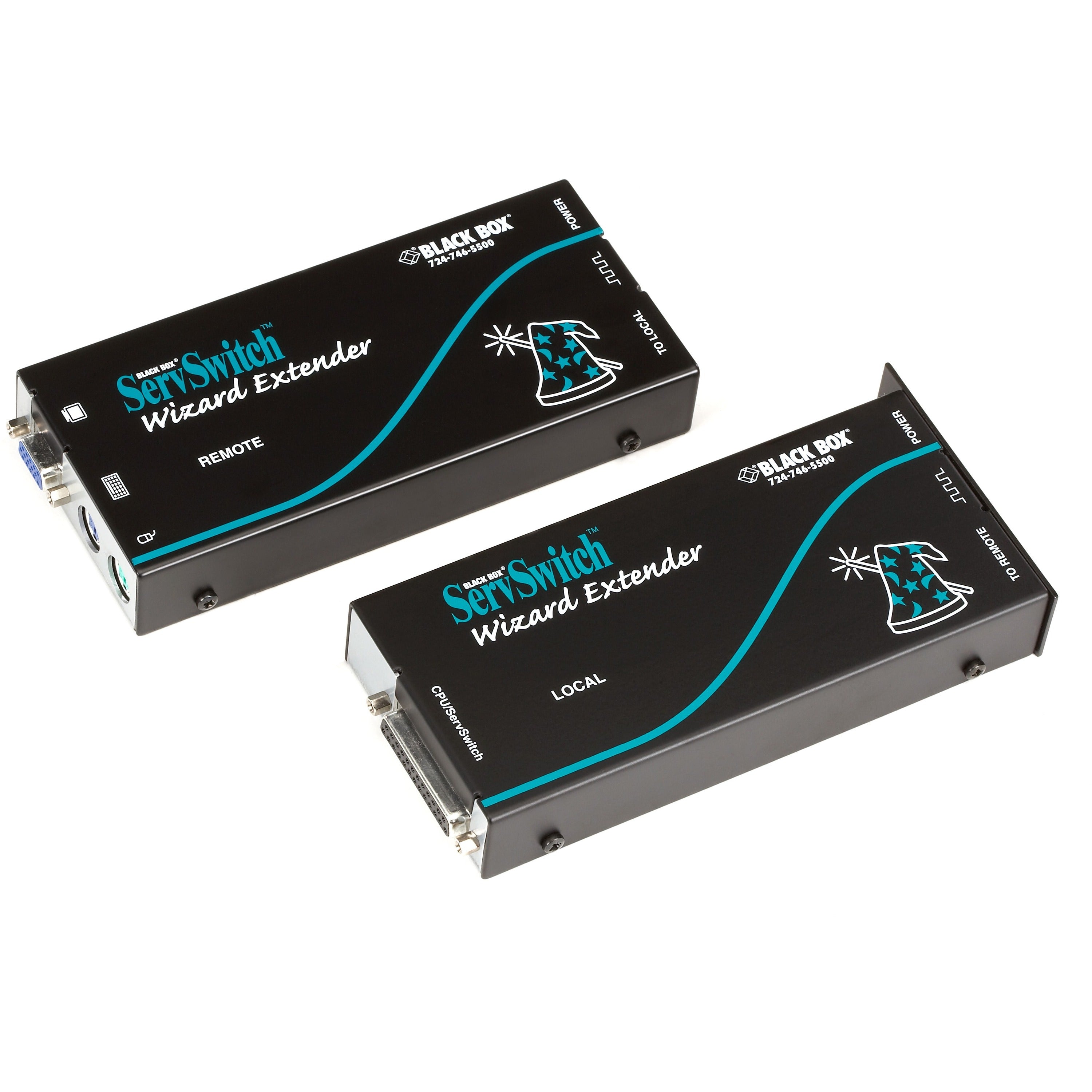 Black Box Wizard KVM Extender - VGA, PS/2, RS232, Single-Access, CATx, Skew Compensation - ACU5110A