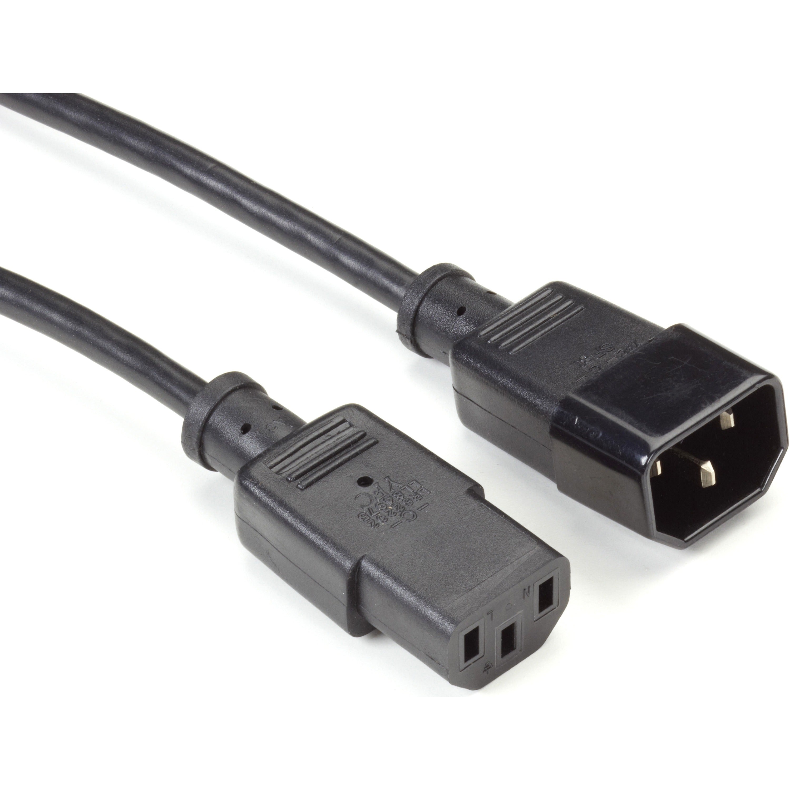 Black Box IEC 320 C13 Socket to IEC 320 C14 Plug Molded Extension Power Cord, 6-ft.(1.8-m) - EPXR14