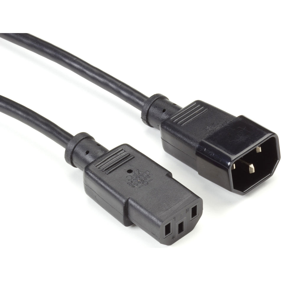 Black Box IEC 320 C13 Socket to IEC 320 C14 Plug Molded Extension Power Cord, 6-ft.(1.8-m) - EPXR14