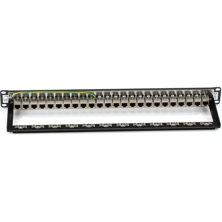 Black Box CAT6 Patch Panel - Feed-Through, 1U, Shielded, 24-Port - JPM814A