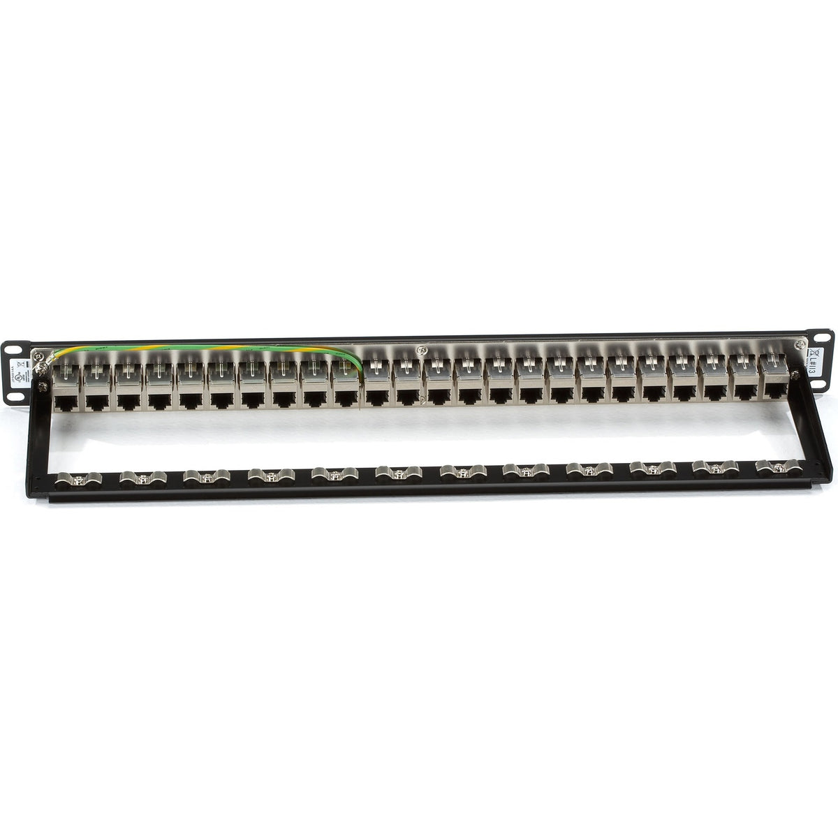 Black Box CAT6 Patch Panel - Feed-Through, 1U, Shielded, 24-Port - JPM814A