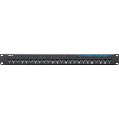 Black Box CAT6 Patch Panel - Feed-Through, 1U, Unshielded, 24-Port - JPM818A