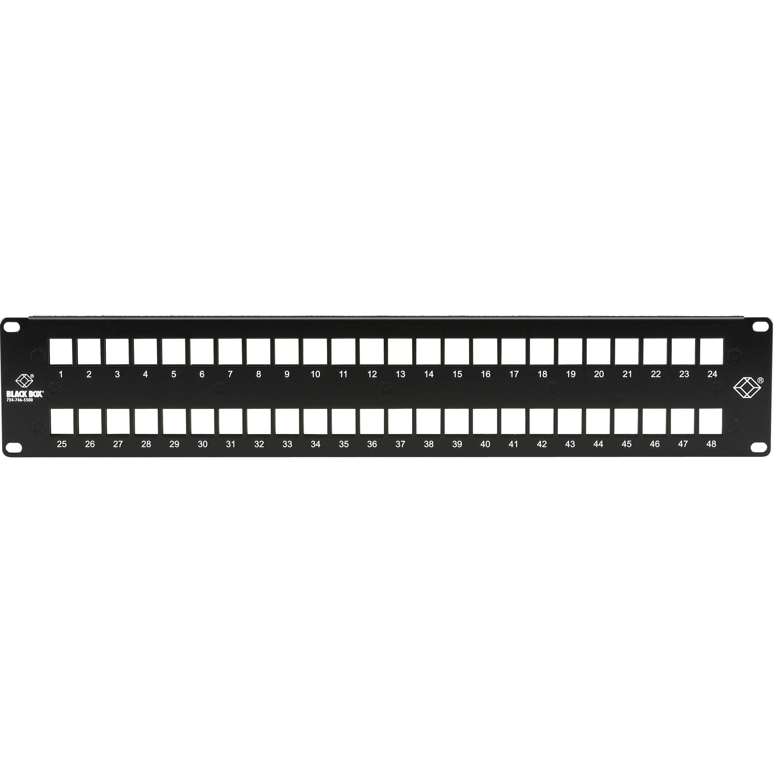 Black Box Multimedia Patch Panel - 2U, 48-Port - JPMT1048A