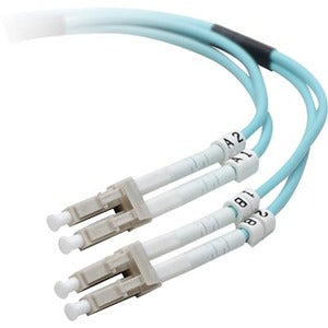 Belkin Fiber Optic Cable; 10GB Aqua Multimode LC/LC Duplex MMF, 50/125 OM3 - F2F402LL-04M-G