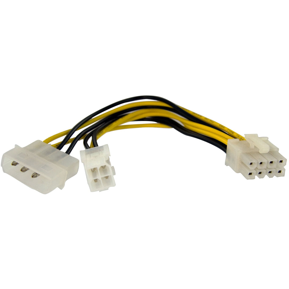 StarTech.com 6in 4 Pin to 8 Pin EPS Power Adapter with LP4 - F/M - EPS48ADAP