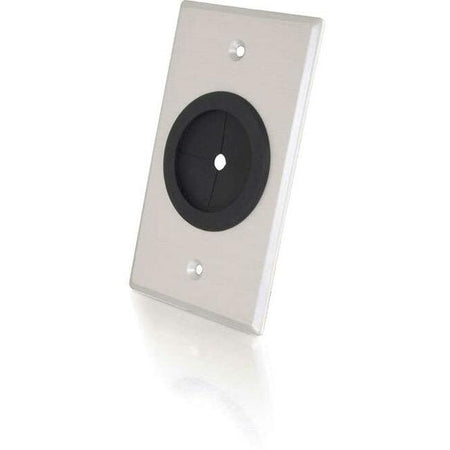 C2G 1.5in Grommet Cable Pass Through Single Gang Wall Plate - Brushed Aluminum - 40489