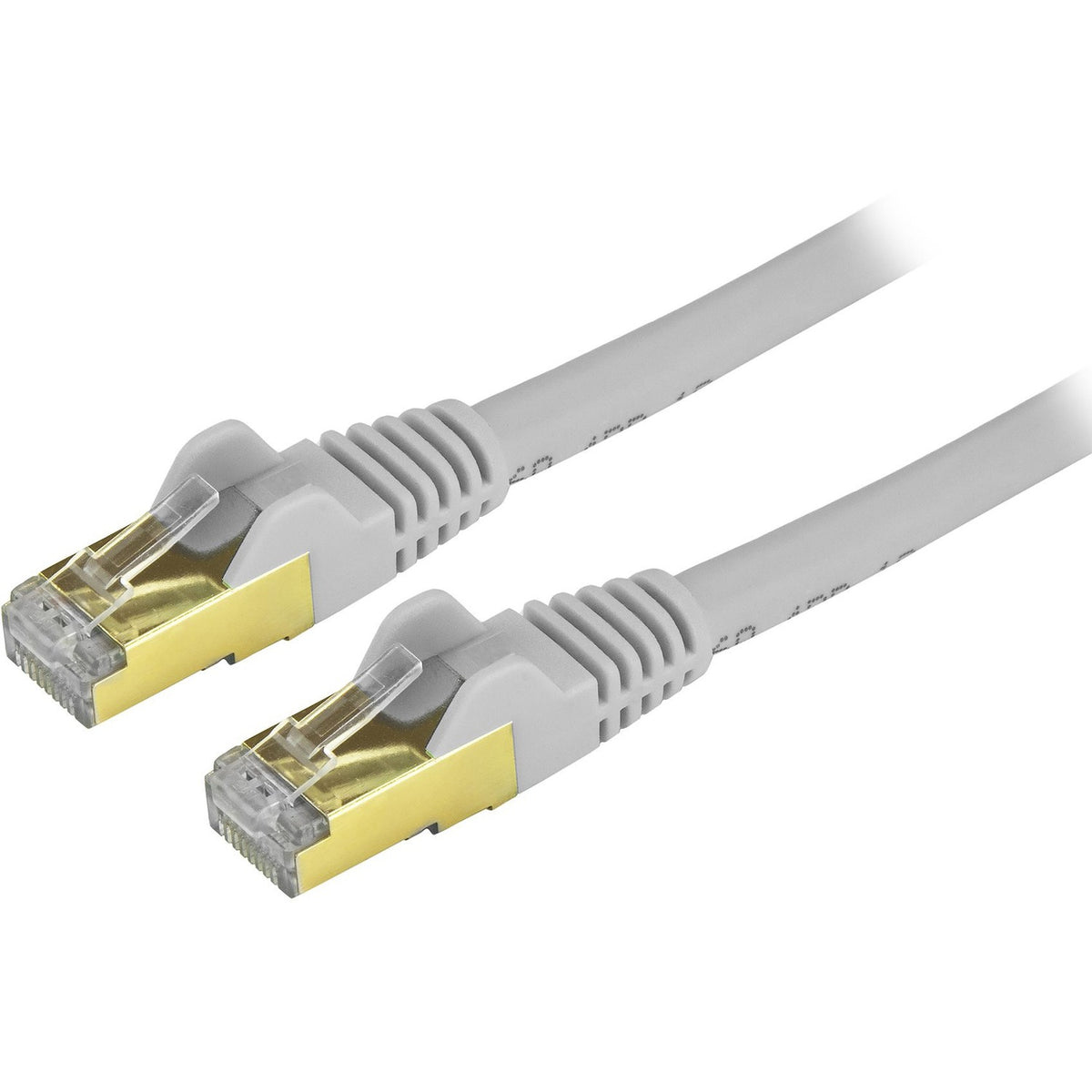 StarTech.com 10ft CAT6a Ethernet Cable - 10 Gigabit Category 6a Shielded Snagless 100W PoE Patch Cord - 10GbE Gray UL Certified Wiring/TIA - C6ASPAT10GR