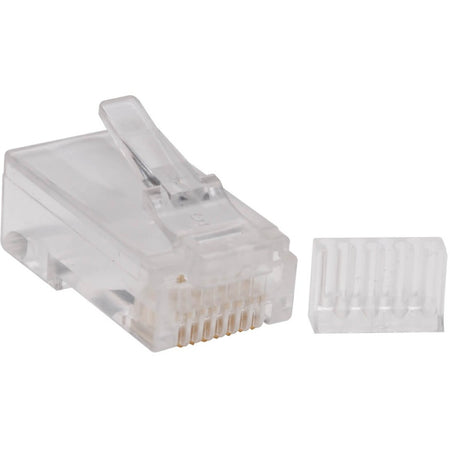 Eaton Tripp Lite Series Cat6 RJ45 Modular Connector Plug with Load Bar, Solid/Stranded Conductor Round Cat6 Wire, 100-pack, TAA - N230-100