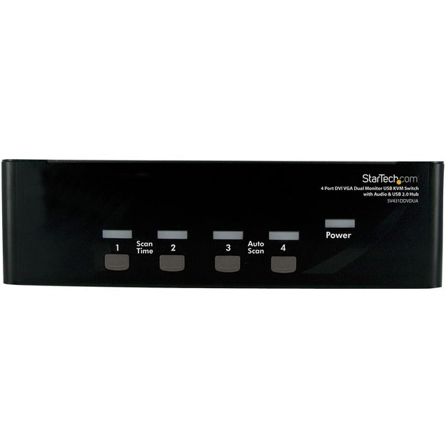 StarTech.com 4 Port DVI VGA Dual Monitor KVM Switch with Audio & USB Hub - SV431DDVDUA