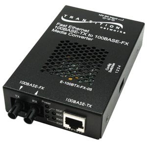 Transition Networks E-100BTX-FX-05(SMHT) Fast Ethernet Media Converter - E100BTXFX05(SMHT)NA