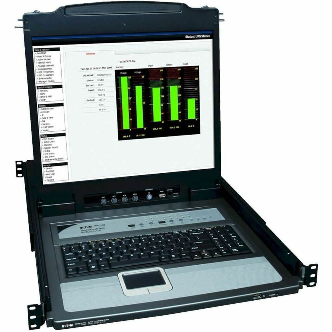 Tripp Lite by Eaton NetDirector 16-Port 1U Rack-Mount Console KVM Switch with 19-in. LCD + 8 PS2/USB Combo Cables - B020-U16-19-K