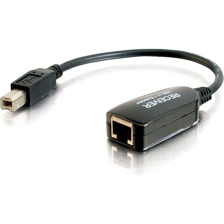 C2G 1-Port USB Extender - USB 1.1 Over Cat5 SuperBooster Dongle Extender - RJ45 to USB B Receiver - 29353