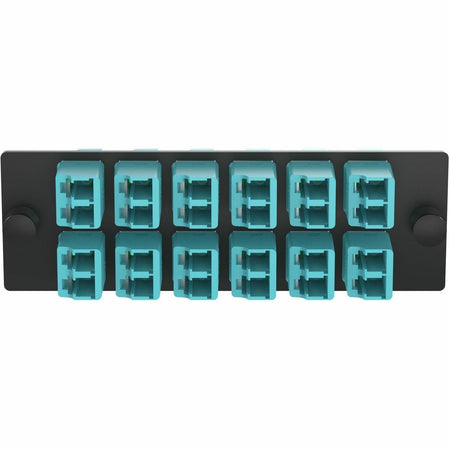 Panduit Opticom Fiber Adapter Panel, OM4, 12 LC Duplex, Aqua - FAP12WAQDLCZ