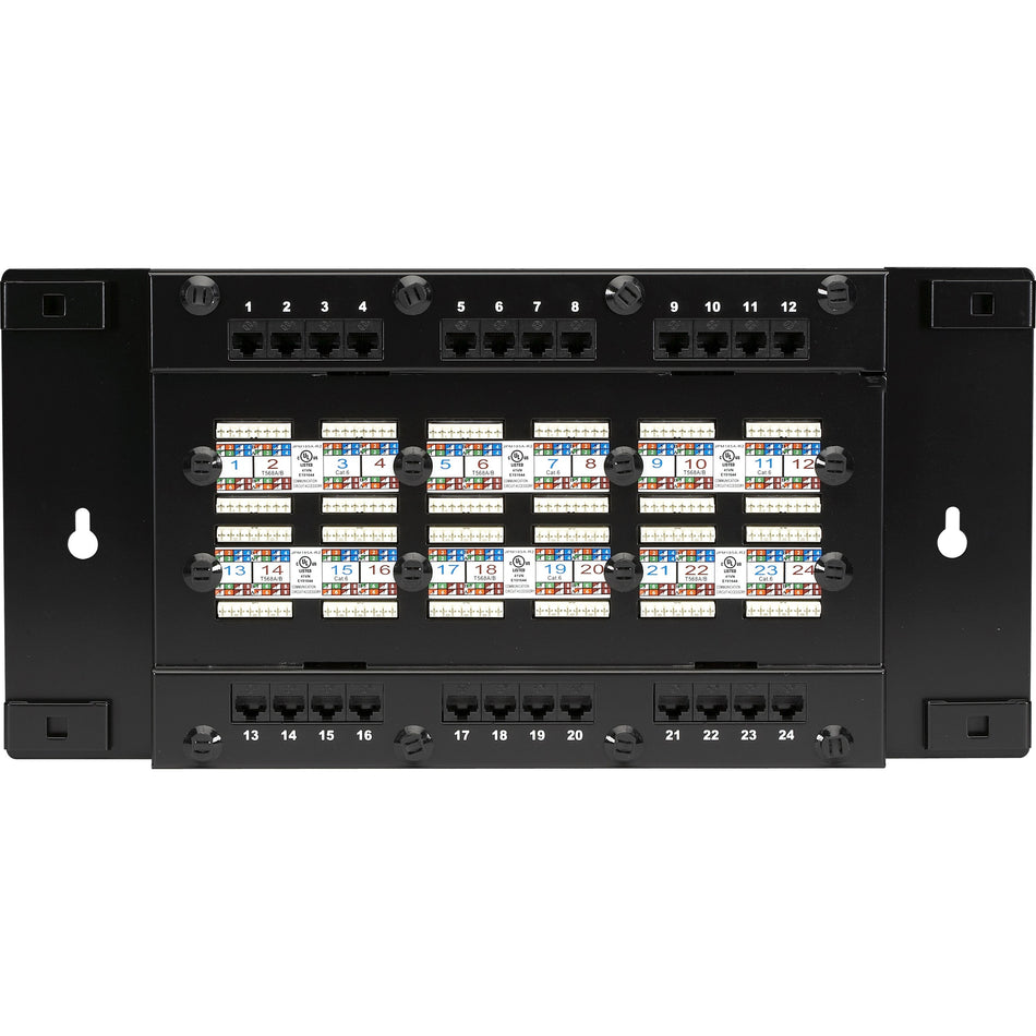 Black Box CAT6 Wallmount Patch Panel with Cover, 24-Port - JPM185A-R2