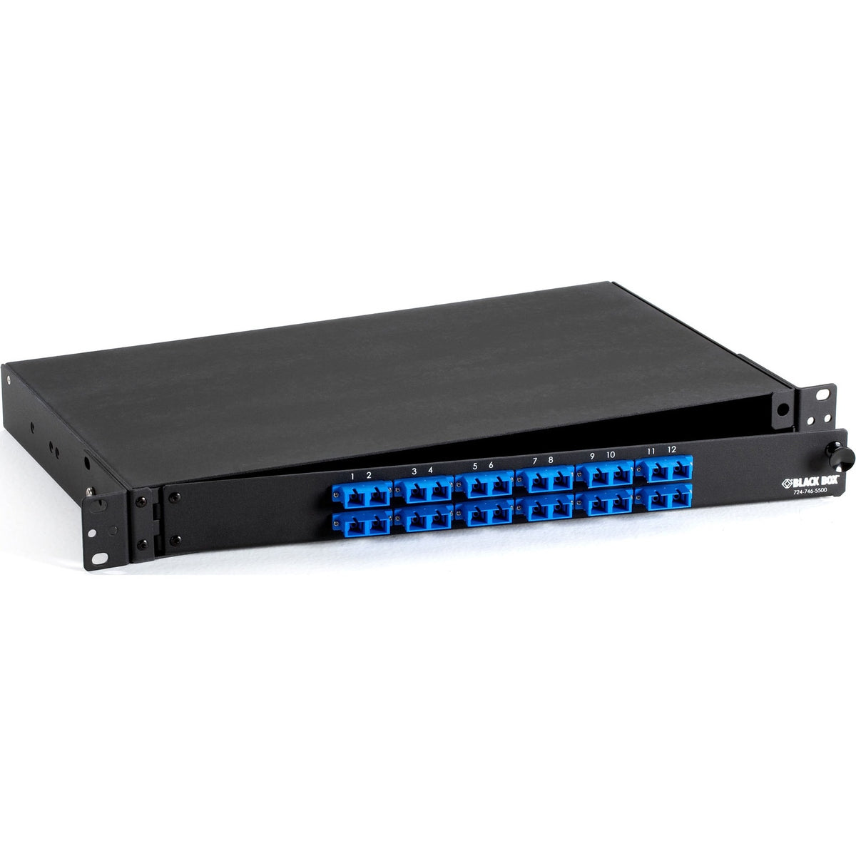 Black Box Rackmount Preloaded Fiber Enclosure - 1U, (12) Duplex SC Pair - JPM375A-R2