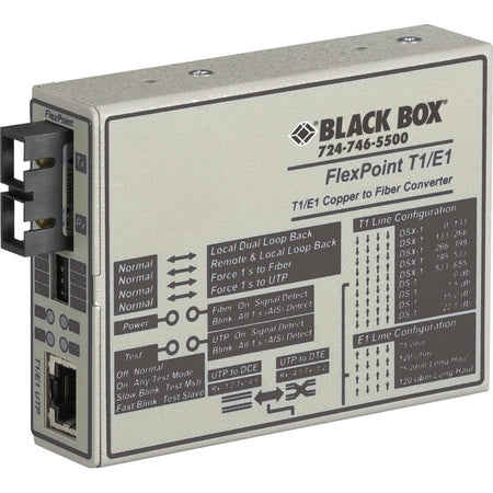 Black Box FlexPoint T1/E1 to Fiber Line Converter - MT662A-MSC