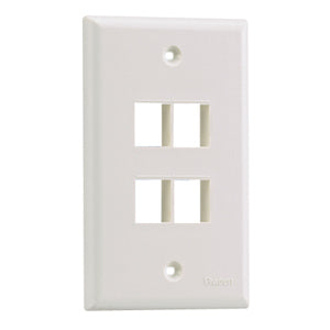 Panduit NetKey 4 Sockets Single Gang Faceplate - NK4FNWH