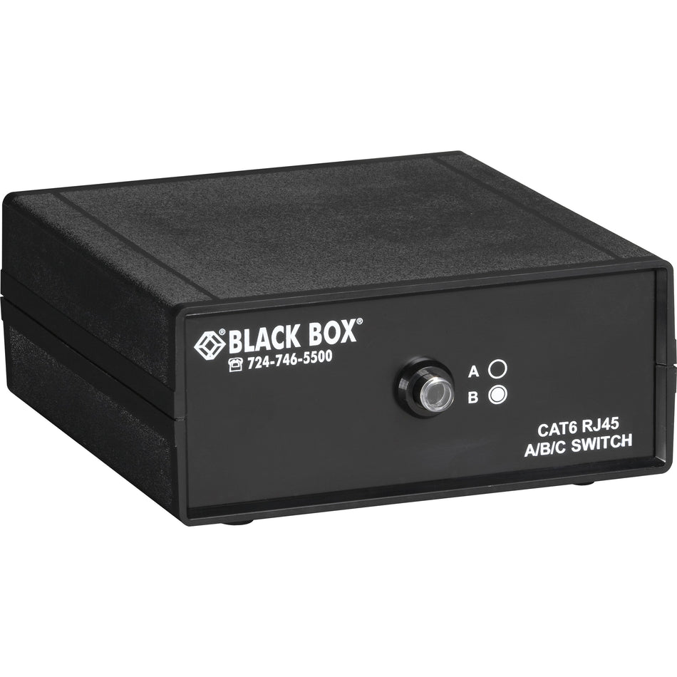 Black Box RJ45 2-to-1 CAT6 Ethernet 10G Manual Desktop Switch - SW1030A