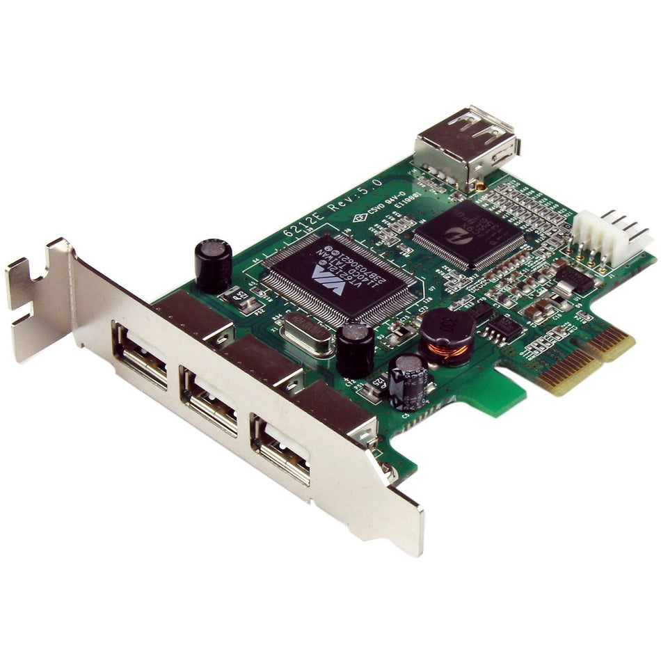 StarTech.com 4-port PCI Express LP USB Adapter Card - PEXUSB4DP