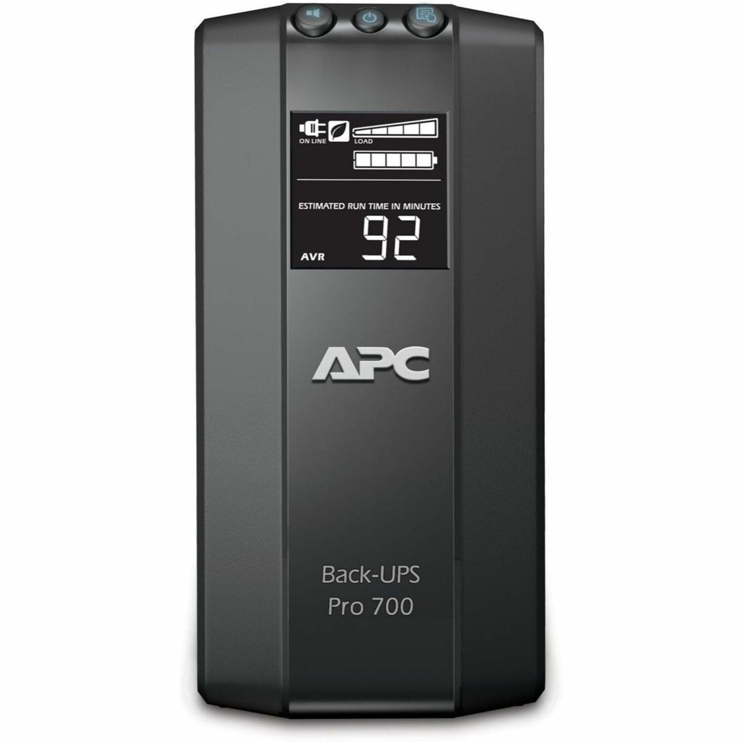 APC Back-UPS Pro, 700VA/420W, Tower, 120V, 6x NEMA 5-15R outlets, AVR, LCD, User Replaceable Battery - BR700G