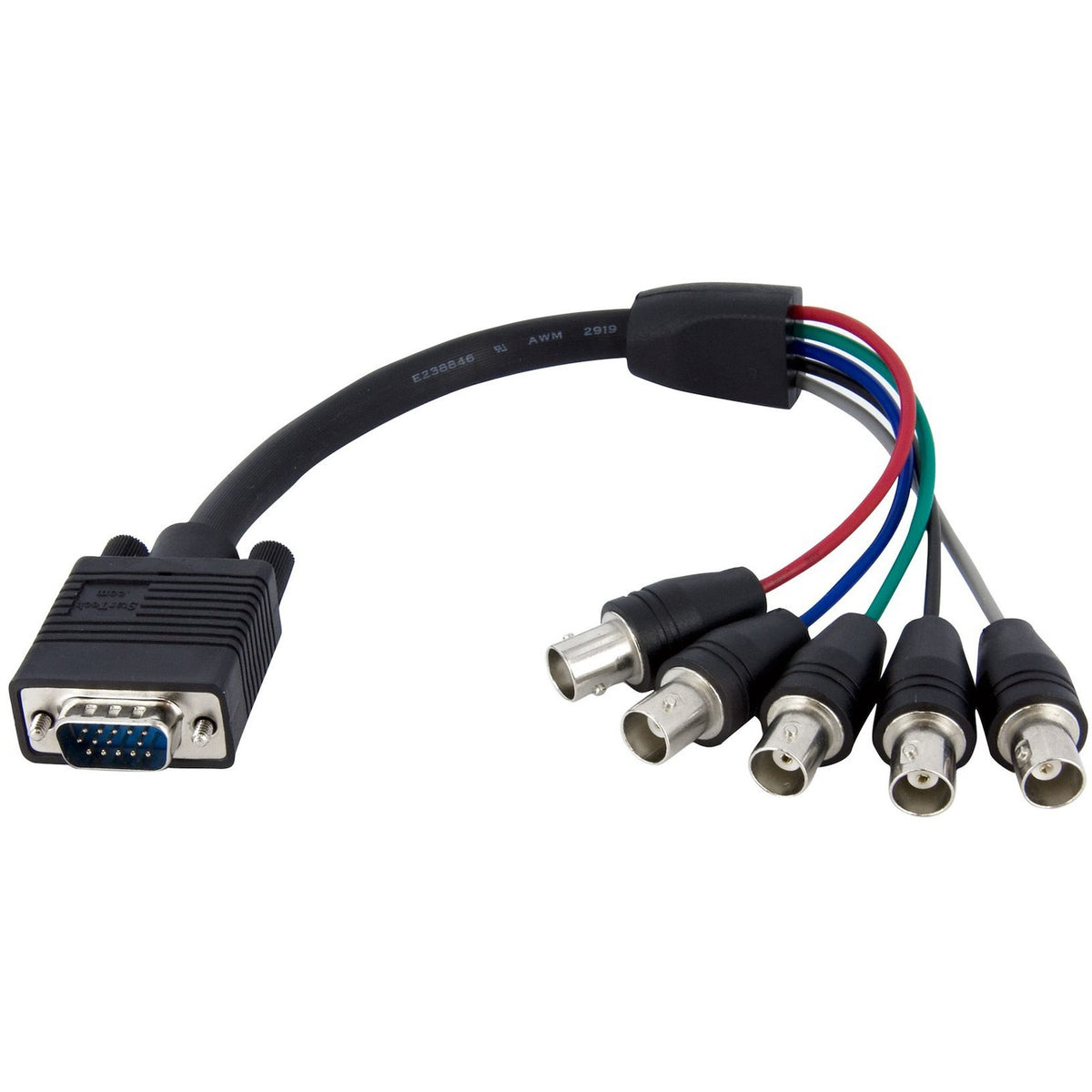 StarTech.com 1 ft Coax HD15 VGA to 5 BNC RGBHV Monitor Cable - VGABNCMF1