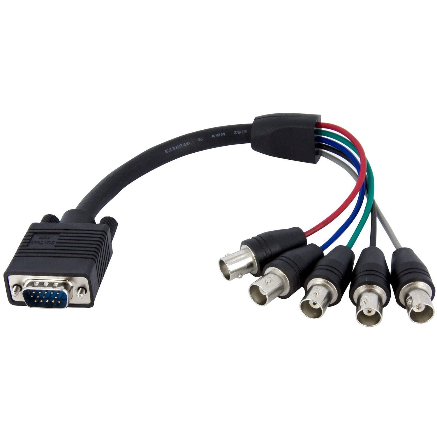 StarTech.com 1 ft Coax HD15 VGA to 5 BNC RGBHV Monitor Cable - VGABNCMF1