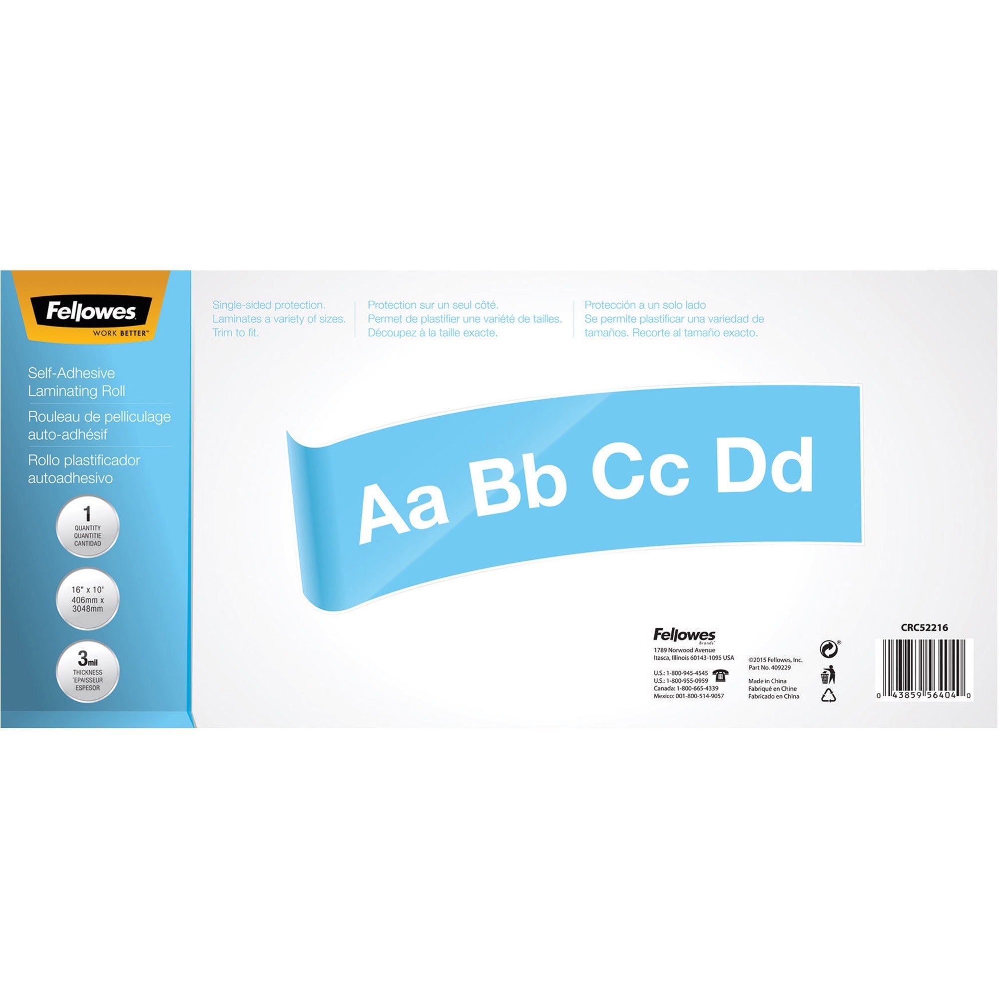 Fellowes Self-adhesive Laminating Roll, 3mil - 5221601