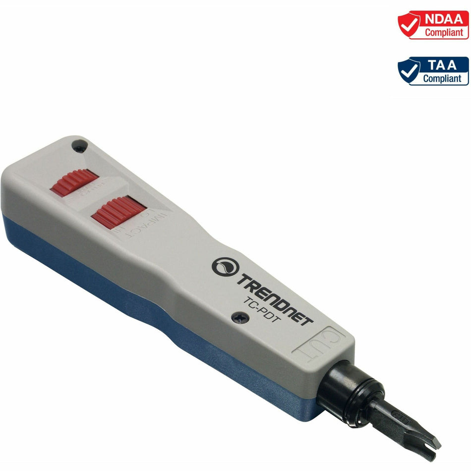 TRENDnet Punch Down Tool With 110 And Krone Blade, Insert & Cut Terminations In One Operation, Precision Blades Are Interchangeable & Reversible, Network Punch Tool, Grey, TC-PDT - TC-PDT