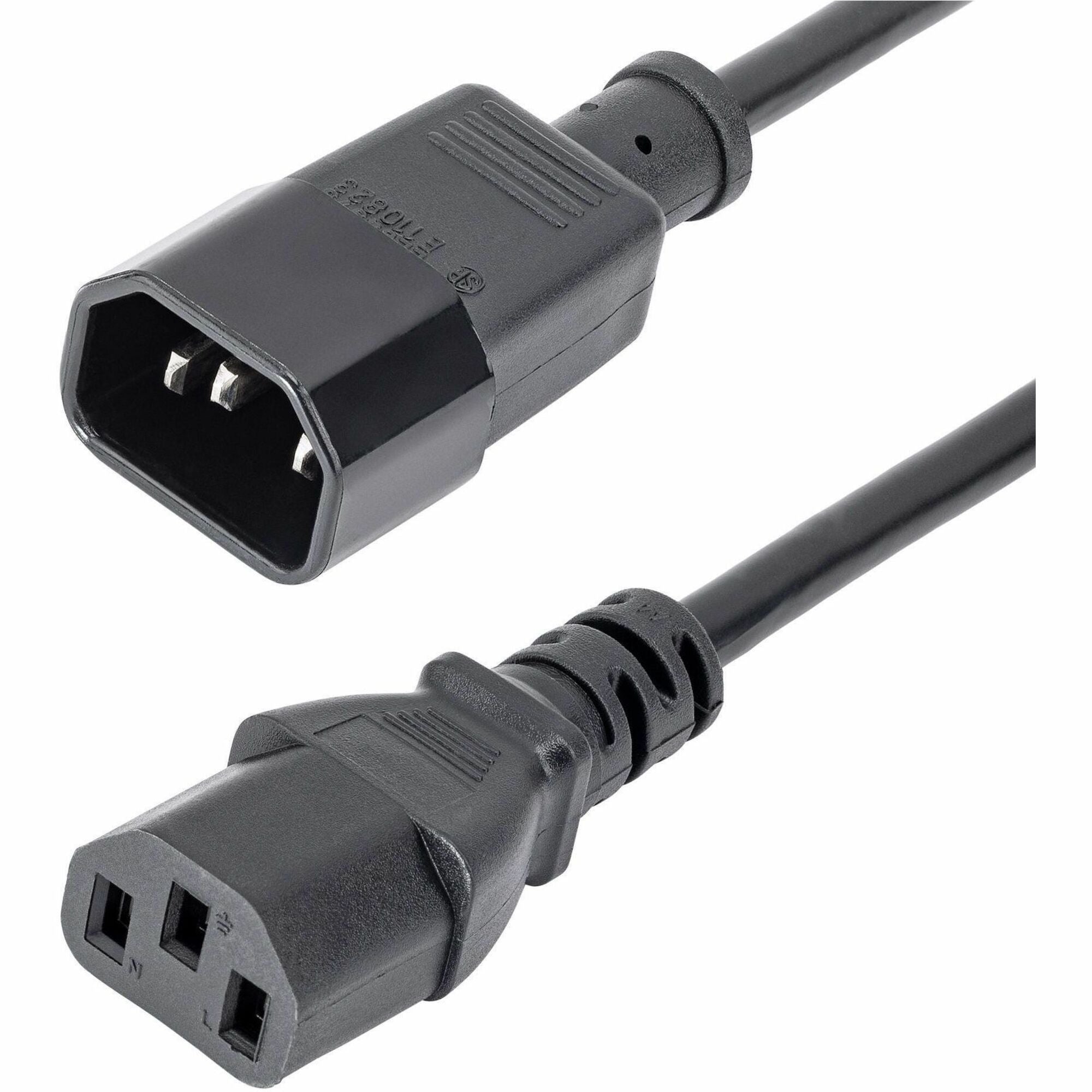 StarTech.com 6ft (1.8m) Power Extension Cord, C14 to C13, 10A 125V, 18AWG, Computer Power Cord Extension, Power Supply Extension Cable - PXT100