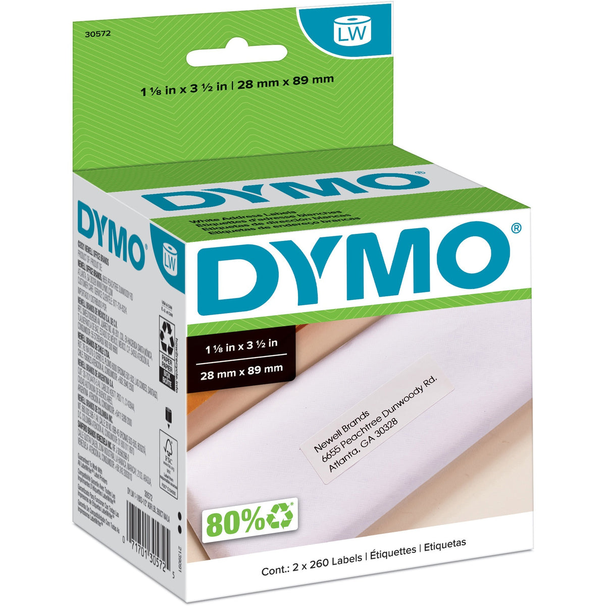 Dymo LabelWriters Continuous Roll Address Labels - 30572