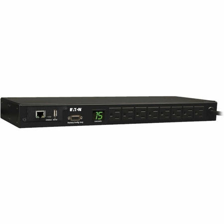 Tripp Lite by Eaton PDU 1.4kW Single-Phase Monitored PDU with LX Platform Interface 120V Outlets (8 5-15R) 5-15P 12 ft. (3.66 m) Cord 1U Rack-Mount TAA - PDUMNH15