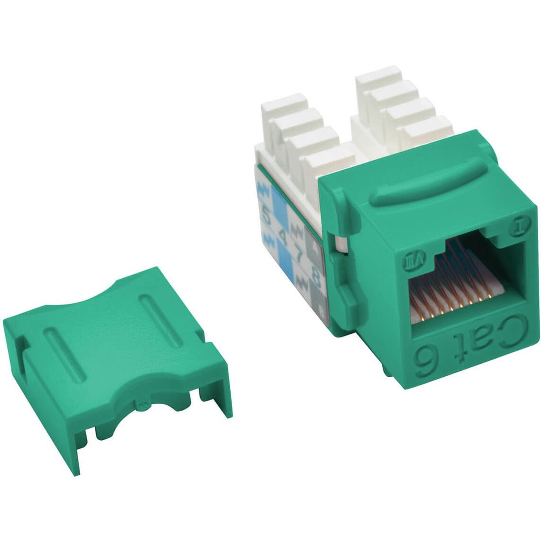 Tripp Lite by Eaton Cat6 Cat5e 110 Style Punch down Keystone Jack RJ45 Green TAA GSA - N238-001-GN