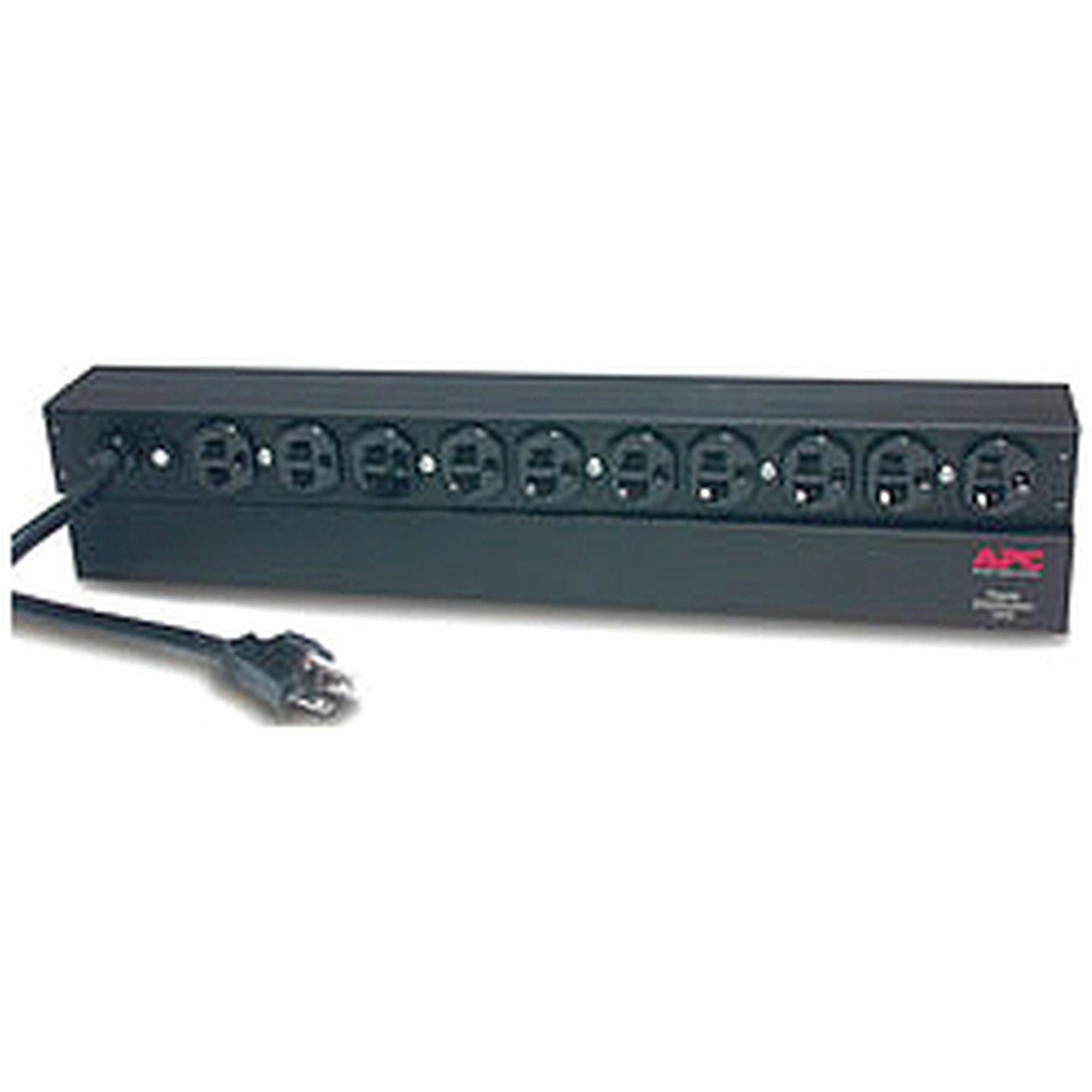 APC NetShelter Basic Rack PDU, 1U, 20A, 120V, 10 NEMA 5-20 outlets, 5-20P inlet - AP9563