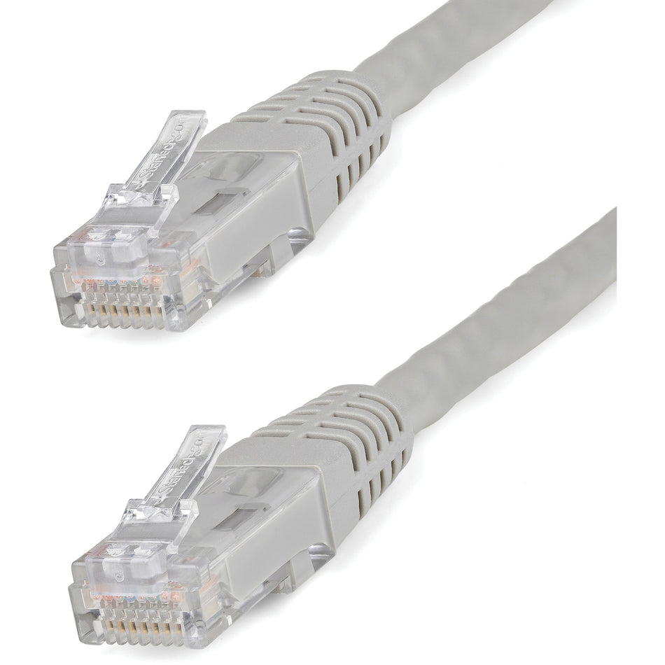 StarTech.com 10ft CAT6 Ethernet Cable - Gray Molded Gigabit - 100W PoE UTP 650MHz - Category 6 Patch Cord UL Certified Wiring/TIA - C6PATCH10GR