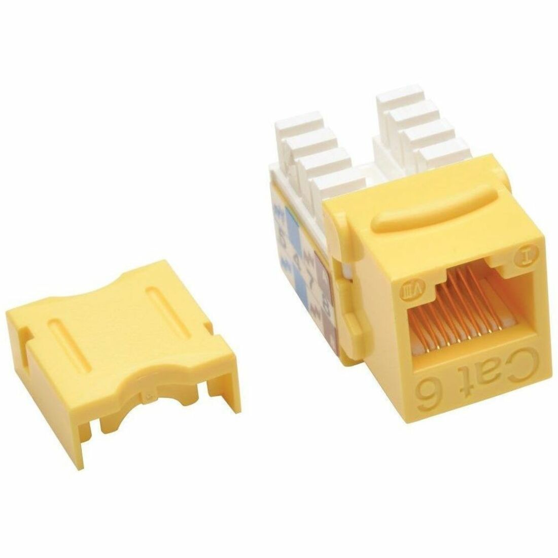 Tripp Lite by Eaton Cat6 Cat5e 110 Style Punch down Keystone Jack RJ45 Yellow TAA - N238-001-YW