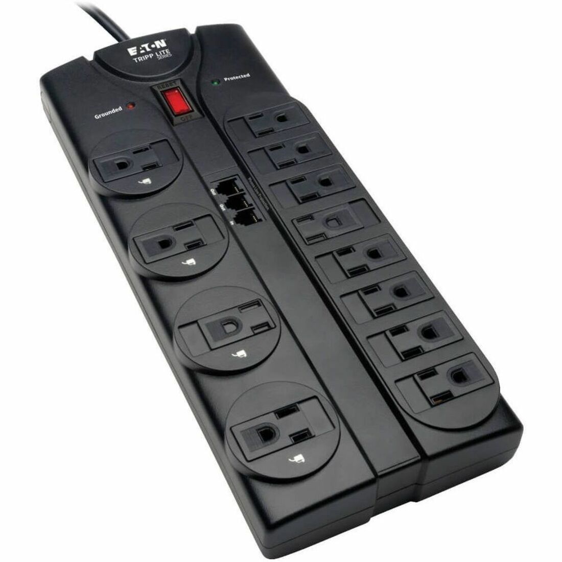 Tripp Lite by Eaton Protect It! 12-Outlet Surge Protector 8 ft. (2.43 m) Cord 2160 Joules Tel/Modem Protection - TLP1208TEL