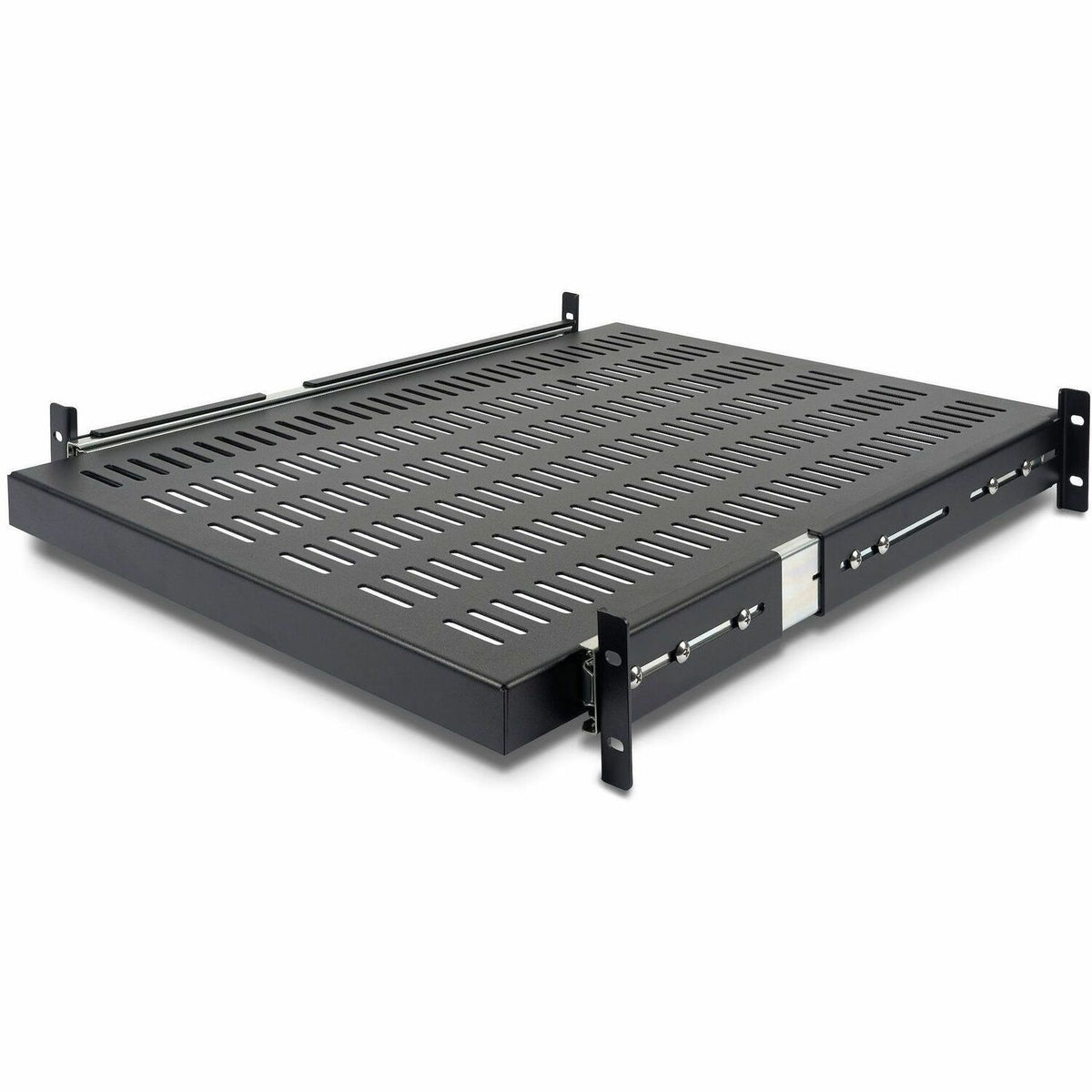 StarTech.com 2U 20 to 30in Adjustable Mounting Depth Vented Sliding Rack Mount Shelf - 50lbs / 22.7kg - 24in Deep - UNISLDSHF19