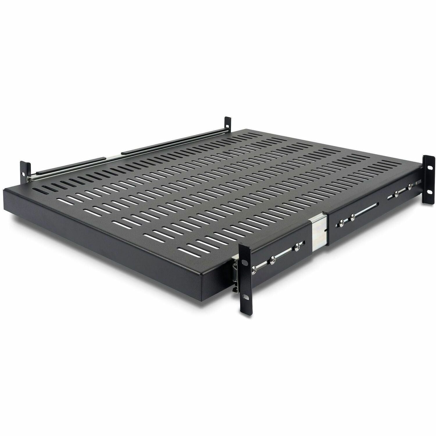 StarTech.com 2U 20 to 30in Adjustable Mounting Depth Vented Sliding Rack Mount Shelf - 50lbs / 22.7kg - 24in Deep - UNISLDSHF19