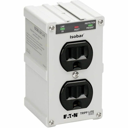 Eaton Tripp Lite Series Isobar 2-Outlet Surge Protector, Direct Plug-In, 1410 Joules, Diagnostic LEDs, Metal Housing - IBLOK2-0