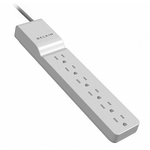 Belkin 6-Outlet Home and Office Surge Protector - 4 foot cord - Black - 720 Joule - BE106000-04-BLK