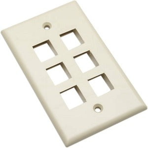 Intellinet Network Solutions 6 Outlet Wall Plate, Ivory - 162968