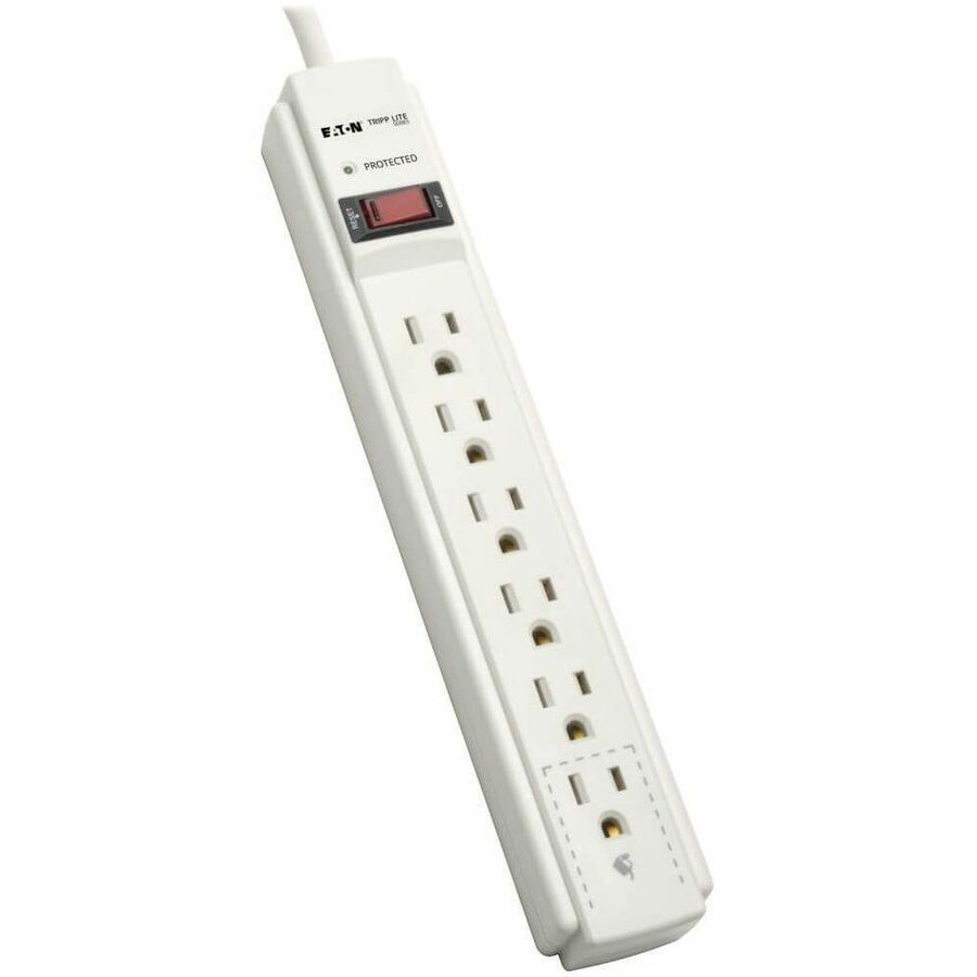 Eaton Tripp Lite Series Protect It! 6-Outlet Surge Protector, 6 ft. Cord, 900 Joules, Diagnostic LED, Light Gray Housing - TLP606