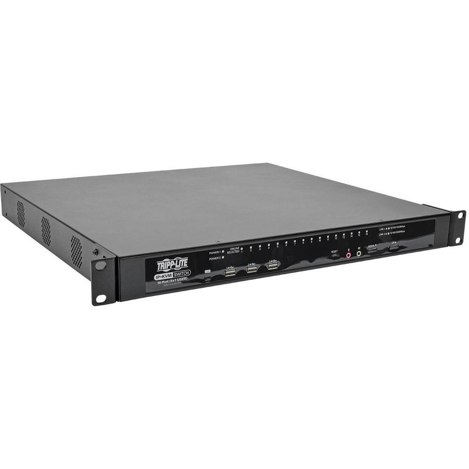 Tripp Lite by Eaton NetDirector 16-Port Cat5 KVM over IP Switch - Virtual Media, 4 Remote + 1 Local User, 1U Rack-Mount, TAA - B064-016-04-IPG