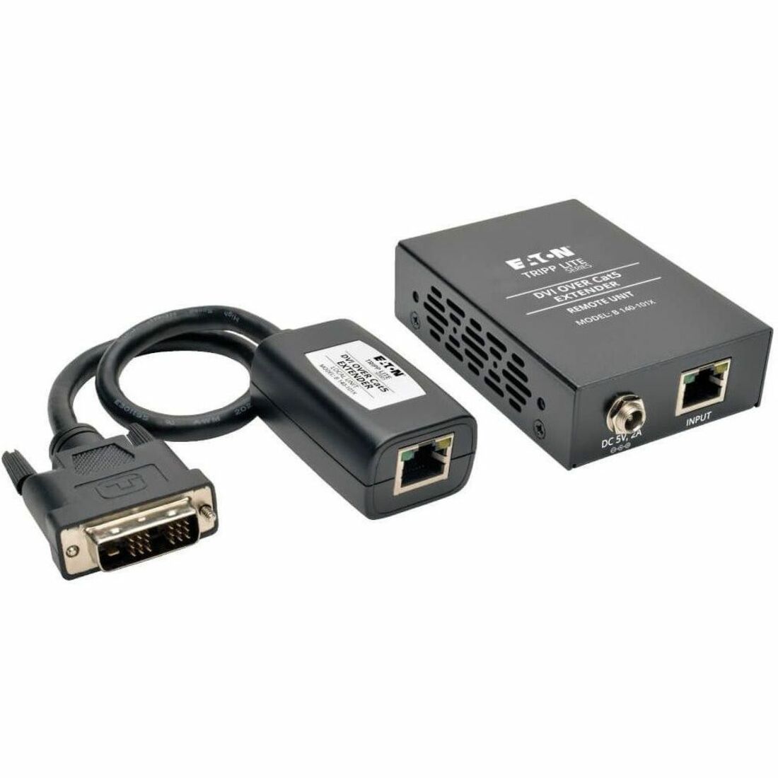 Eaton Tripp Lite Series DVI over Cat5/6 Active Extender Kit, Box-Style Transmitter/Receiver for Video, Up to 200 ft. (60 m), TAA - B140-101X