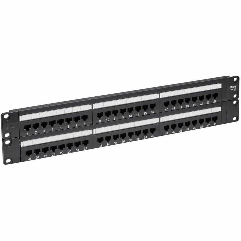 Tripp Lite by Eaton 48-Port Cat6 Cat5 Patch Panel Rackmount 110 Punch Down RJ45 Ethernet 1URM 568B - N252-048