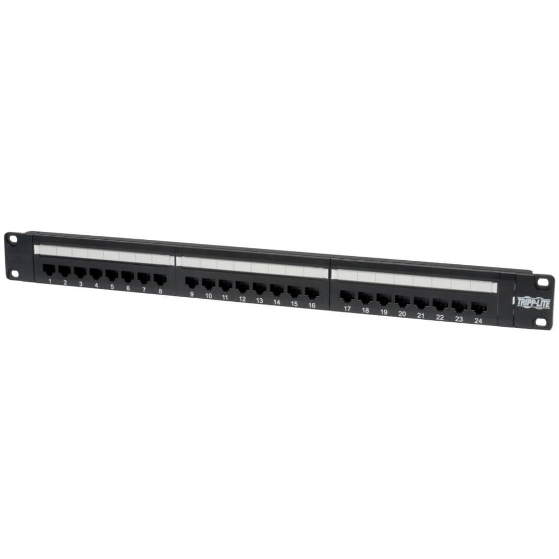 Eaton Tripp Lite Series 24-Port 1U Rack-Mount Cat6/Cat5 110 Patch Panel, 568B, RJ45 Ethernet, TAA - N252-024