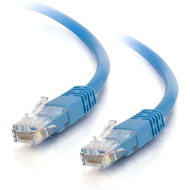 C2G-50ft Cat5e Molded Solid Unshielded (UTP) Network Patch Cable - Blue - 15163